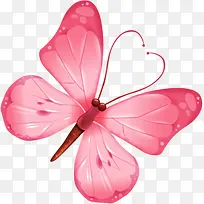 粉色卡通蝴蝶素材
