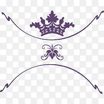 紫色手绘浪漫皇冠花纹