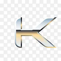 金属质感字母K