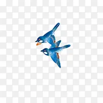 蓝色飞鸟天空装饰免费素材