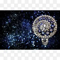 黑色天空蓝色星星