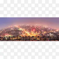 紫色天空梦幻城市