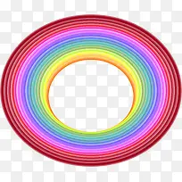 矢量手绘彩虹圆圈