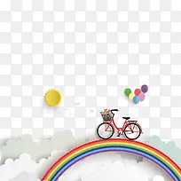 矢量彩虹和自行车