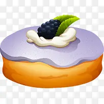 矢量手绘蓝莓蛋糕