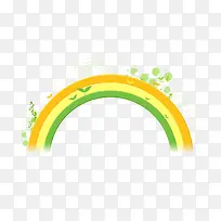 教师节黄绿色小草彩虹