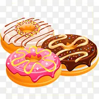 手绘甜甜圈食品插画