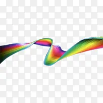 彩虹色的动感有曲线的丝带