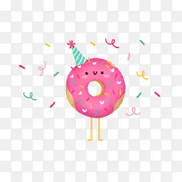 可爱甜甜圈和彩带图案