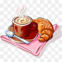 卡通咖啡面包