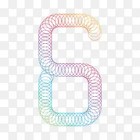 创意圆圈渐变数字6