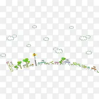 简笔城市背景元素