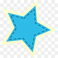 蓝色手绘可爱五角星