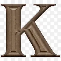 木质雕刻字母K