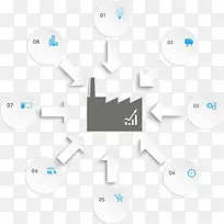 矢量白色圆圈箭头信息