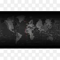 科技感灰色电子世界地图