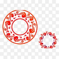 中国风矢量红色云纹