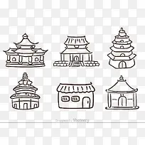 中国古建筑简笔画