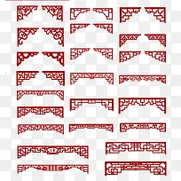 中国风红色中式花边纹理