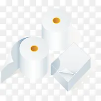 矢量卡通办公文具卷纸