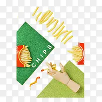 薯条美食食物木偶