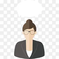 商务女子对话框