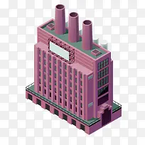 紫色商务办公大楼