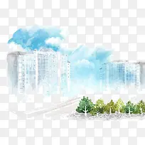 手绘建筑