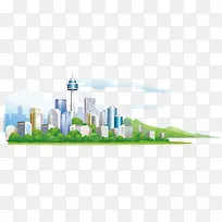矢量城市建筑插图