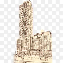 手绘高楼大厦