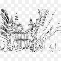 手绘建筑