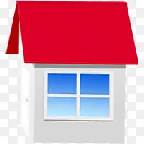 红色屋顶房屋设计建筑