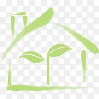 绿色树叶房屋创意