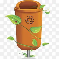 棕色简约保护环境可回收标志的垃