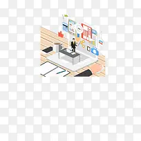 商务男士办公矢量图
