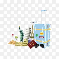 矢量旅游创意图案