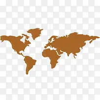 褐色世界旅游地图