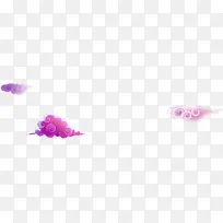 手绘紫色梦幻白云装饰