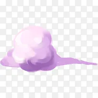 紫色唯美手绘白云创意
