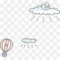 手绘卡通白云氢气球图标