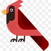 扁平化红色鹦鹉