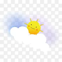 手绘卡通小太阳白云