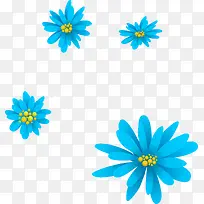 蓝色鲜花插图矢量图