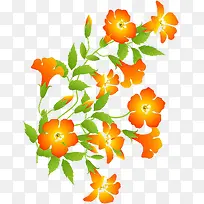 手绘春天黄色渐变花朵装饰