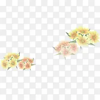 春天手绘黄色田园漂浮花朵
