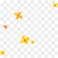 黄色卡通水彩花朵装饰