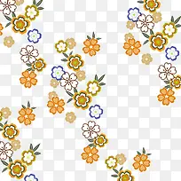 黄色日式花朵图案