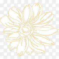 黄色卡通线条花朵