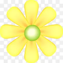 黄色卡通可爱春天花朵