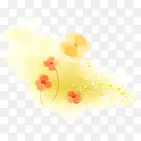 黄色温馨手绘花朵梦幻